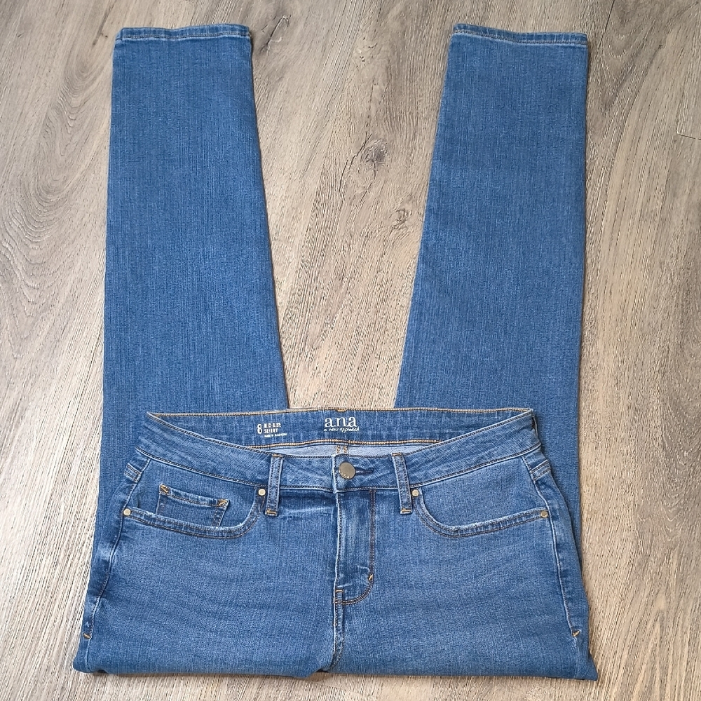 sac336 Mid Rise w/29" Inseam Skinny a.n.a Women's Denim Jeans Size 8 - Picture 1 of 4